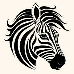 Zebra vector for logo or icon,clip art, drawing Elegant minimalist style,abstract style Illustration