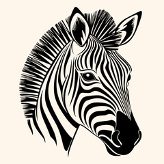 Zebra vector for logo or icon,clip art, drawing Elegant minimalist style,abstract style Illustration