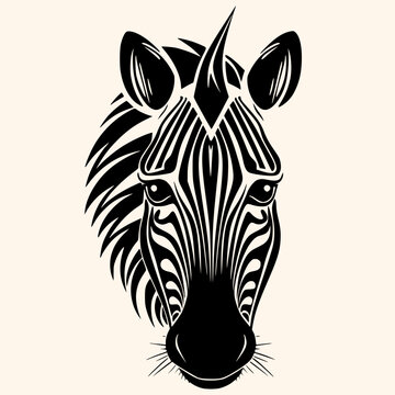 Zebra vector for logo or icon,clip art, drawing Elegant minimalist style,abstract style Illustration