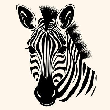 Zebra vector for logo or icon,clip art, drawing Elegant minimalist style,abstract style Illustration