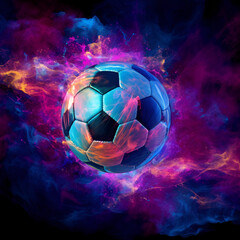 Soccer ball flying, Generative ai