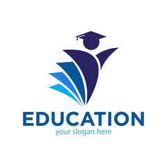 Education Logo Design Illustration - obrazy, fototapety, plakaty