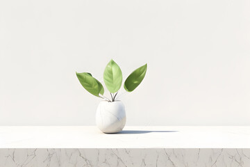 Plant in a vase on shelf interior view ai generative