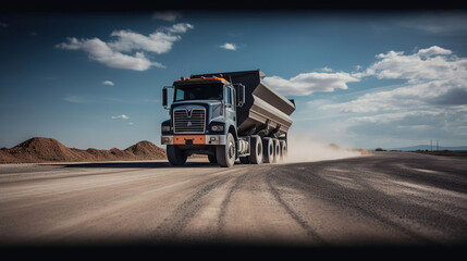 Fototapeta premium Smooth Ride Ahead, The Science and Art of Road Construction with Asphalt Concrete Paving. Generative AI