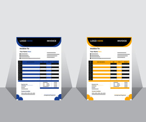 Business invoice form template. Invoice Layout, Professional and modern invoice template. Minimalist Invoice Easy to edit and customize, 