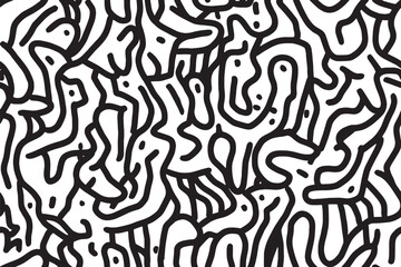 Obraz premium Simple black and white abstract seamless pattern