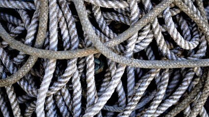 background of stacked industrial ropes