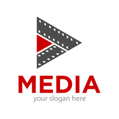 Media Player Logo Design Illustration