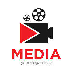 Media Player Logo Design Illustration