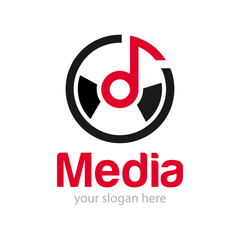 Media Player Logo Design Illustration