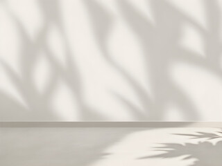 Minimal wall with shadow background ai generative