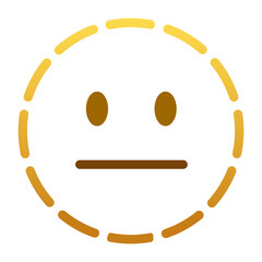 Dotted Line Face Emoji isolated on white background. Iphone Whatsapp Emojis. Simple, vector, printed on paper. icon for website design, mobile app, and UI. Vector Illustration
