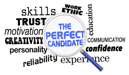 The Perfect Candidate Search Magnifying Glass Best Worker Employee Hire 3d Illustration