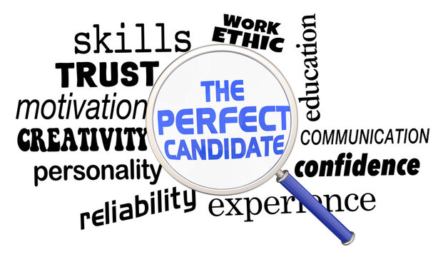 The Perfect Candidate Search Magnifying Glass Best Worker Employee Hire 3d Illustration