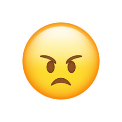 Angry Face Emoji isolated on white background. Iphone Whatsapp Emojis. Simple, vector, printed on paper. icon for website design, mobile app, and UI. Vector Illustration