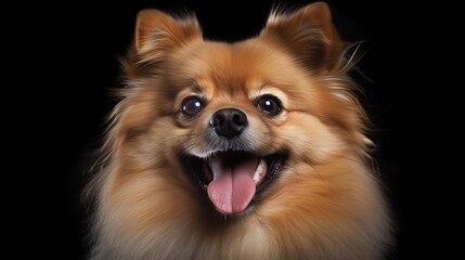 Obraz premium pomeranian dog portrait，AI Generated