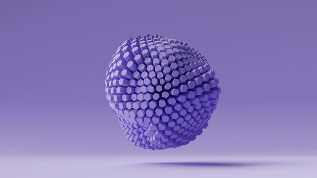 3D animation of an abstract sphere moving continuously in a fluid loop