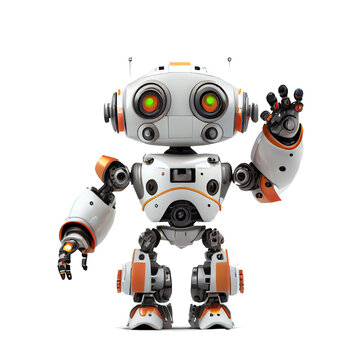 Cute Robot For Technology Content On A Transparent Background. AI Generator