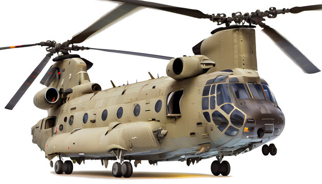 Chinook helicopter on a transparent background. AI generator