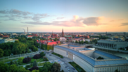 Fototapeta premium View of Wroclaw at sunrise, Poland.
