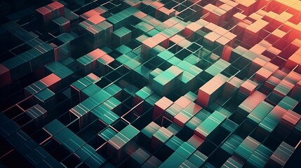 abstract background with squares, generative AI