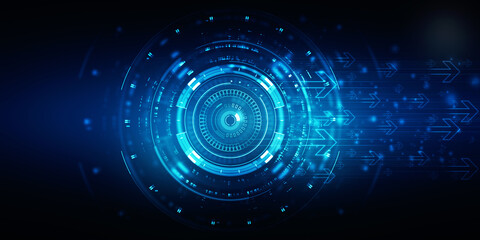 2d illustration Abstract futuristic electronic circuit technology background