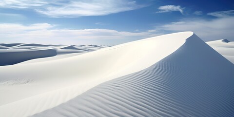 Fototapeta na wymiar AI Generated. AI Generative. Beautiful white sand dune with blue sky. Graphic Art