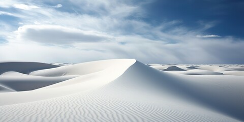AI Generated. AI Generative. Beautiful white sand dune with blue sky. Graphic Art
