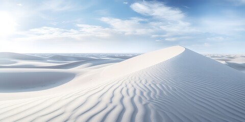 Fototapeta na wymiar AI Generated. AI Generative. Beautiful white sand dune with blue sky. Graphic Art