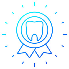 dental certificate icon, linear badge