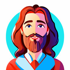 Vector illustration about the Bible, Jesus Christ.