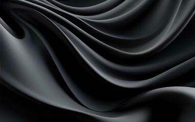 black abstract 3d satin background  