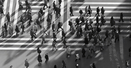 high_profile_view_of_people_crossing_the_road