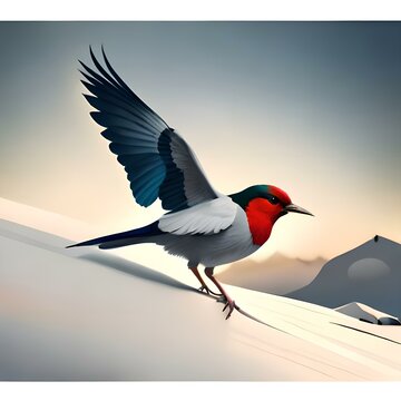 Swallow bird realistic ilustration 