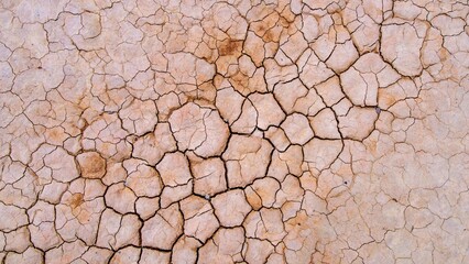 Nature's Canvas: Close-Up of a Cracked Lake Bottom, Mud Background in 4K, Unveiling the Intricate...