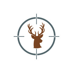Deer hunter logo icon isolated on transparent background