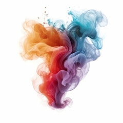 Smokey Waves In Rainbow Colors On White Backgorund 