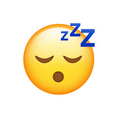 Sleeping Face Emoji isolated on white background. Iphone Whatsapp Emojis. Simple, vector, printed on paper. icon for website design, mobile app, and UI. Vector Illustration