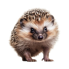 Obraz premium a cute Hedgehog, with happy disposition, healthy-looking, best friend, Pet-themed, cutout, isolated, photorealistic illustrations in a PNG. Generative AI