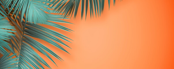 Summer tropical background - Refreshing design pop colors banner - Generative AI