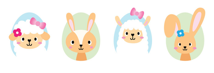 Adorable set of full editable Easter inspired illustrations.