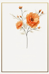 wedding invitation card template , elegant watercolor ,Generative AI