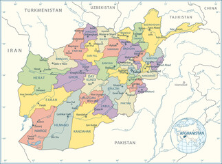 Fototapeta na wymiar Afghanistan map - highly detailed vector illustration