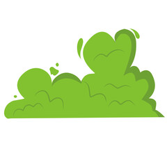 Green toxic clouds set. Symbol of bad smell cartoon. Stinky smoke isolated on white background. Spoiled and rotten food, poison elements. Vector Illustration