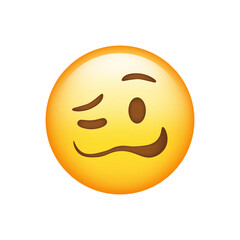 Woozy Face Emoji isolated on white background. Iphone Whatsapp Emojis. Simple, vector, printed on paper. icon for website design, mobile app, and UI. Vector Illustration
