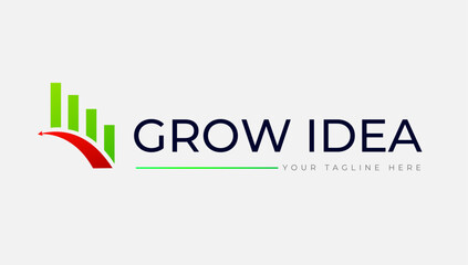 Grow Idea Modern Concept of Growing Business fully editable logo template 