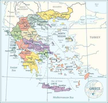 Greece map - highly detailed vector illustration