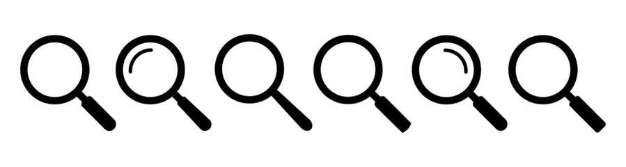 Magnifying glass icon. Magnifying glass icon in flat style. magnifier or loupe sign isolated on transparent background, Search symbol. Vector illustration.