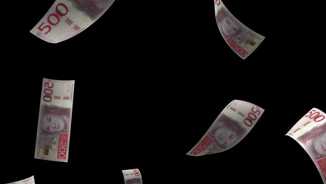 Sweden Falling Money Banknote Animation Background