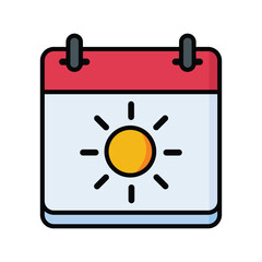 Calendar icon. Solar date on calendar. Weather calendar. Vector
